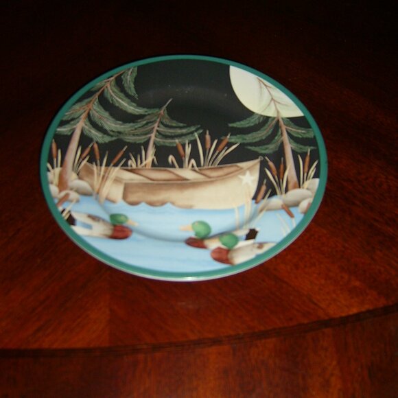 Wilson & Wilson Gibson Folk Art 9" Plates, Fishing Boat & Decoy, Set of 2, NWOT - Picture 3 of 4